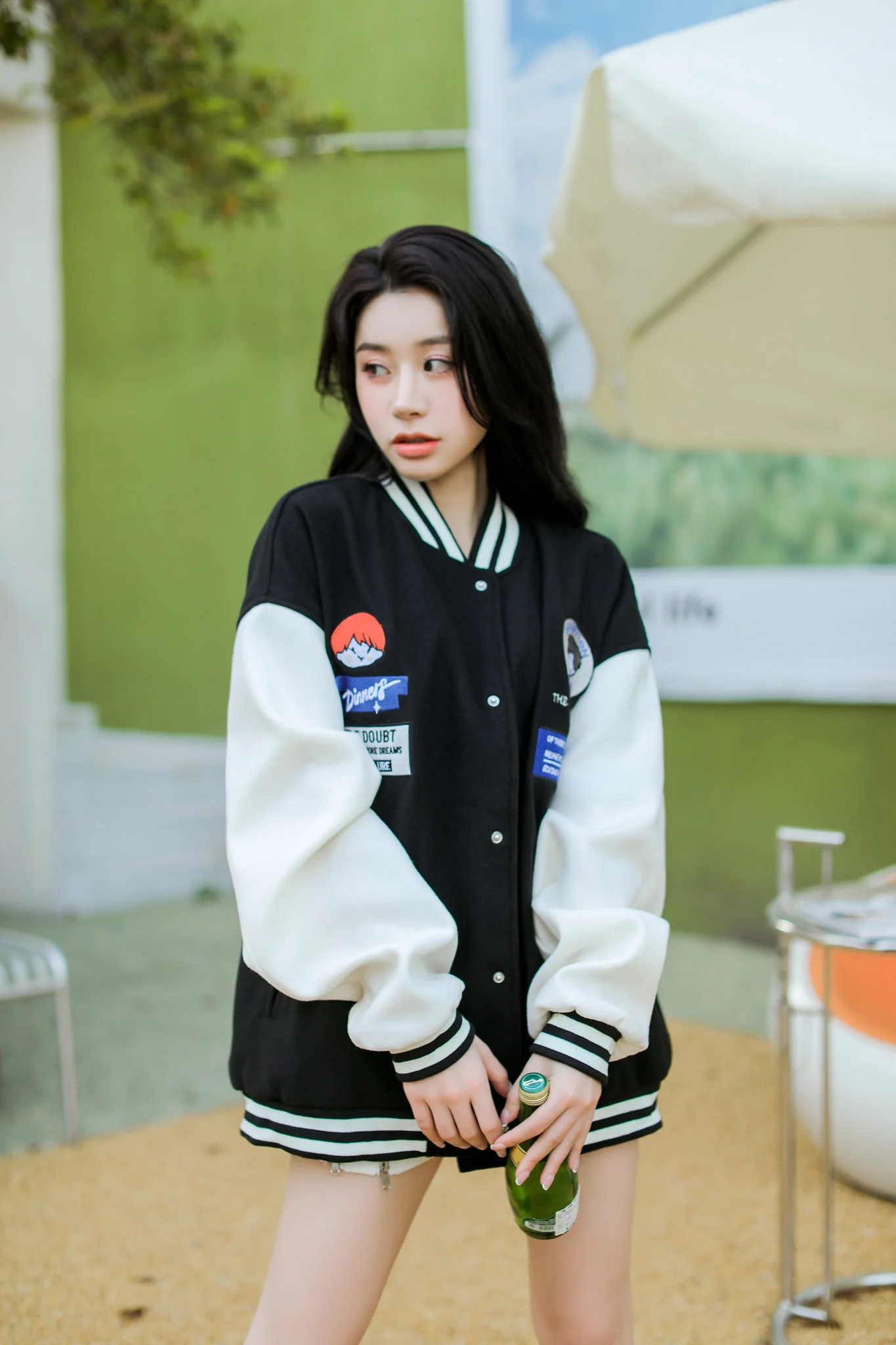 Oversized Vintage Graphic Baseball Jacket - Image 3